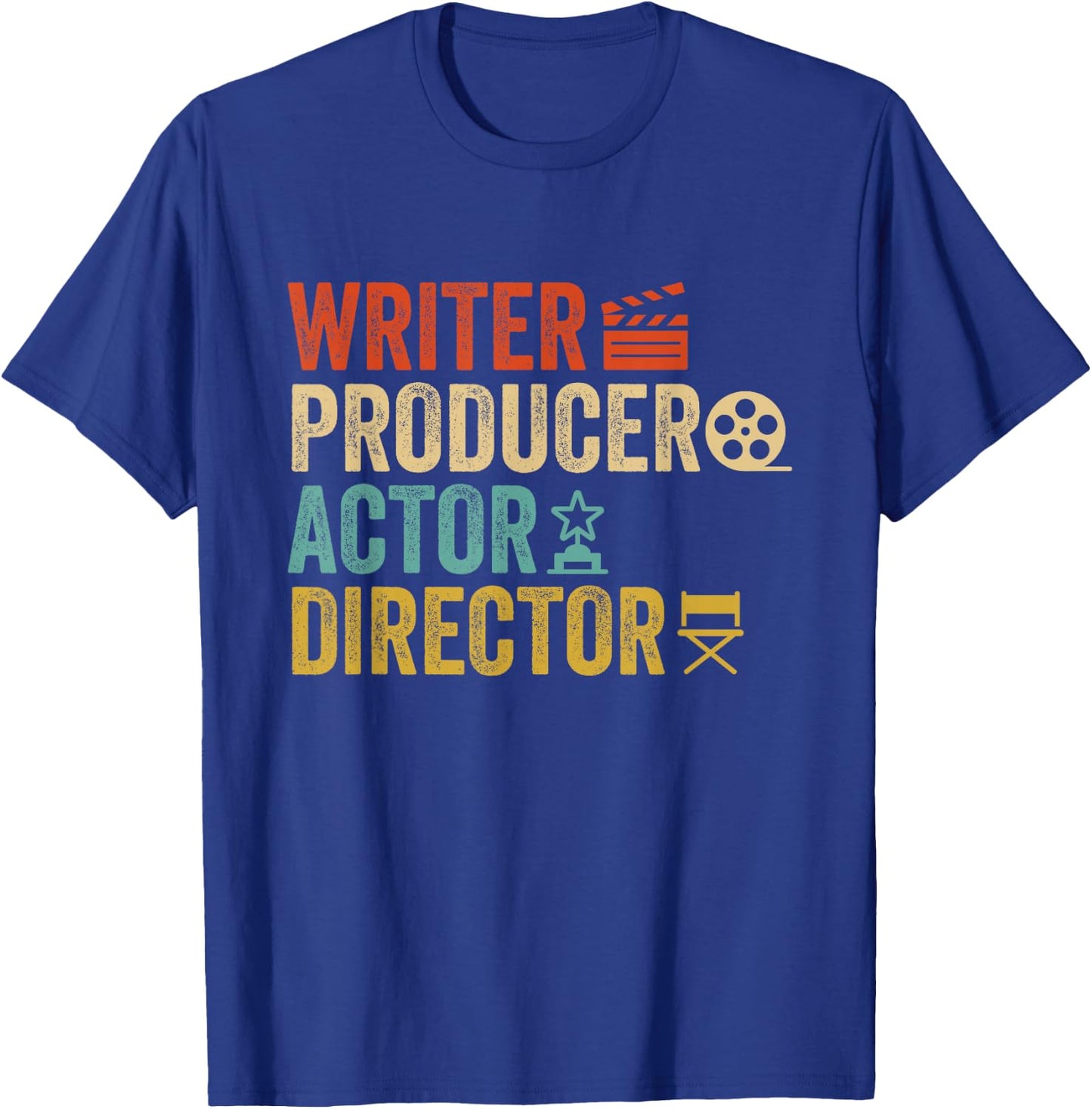 Writer Producer Actor Director Retro Film Filmmaking T-Shirt - T-Shirt | Royal