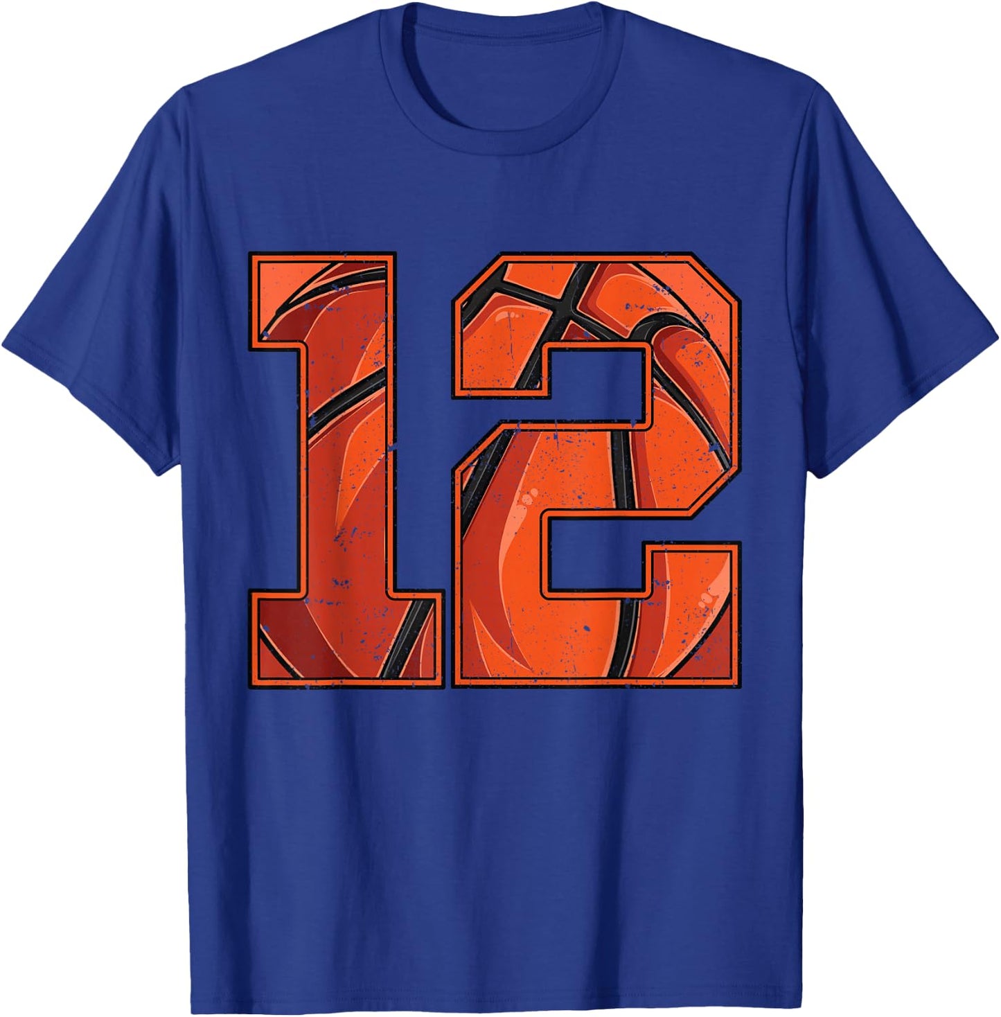 Basketball 12th Birthday Boy Girl Twelve 12 Years Old Bday T-Shirt - T-Shirt | Royal