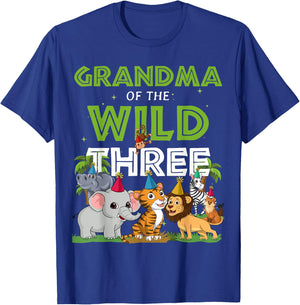 Grandma of the Wild Three Zoo Birthday Safari Jungle Animal T-Shirt - T-Shirt | Royal