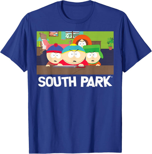 South Park Group Shot Scene - Kenny, Kyle, Cartman & Stan T-Shirt - T-Shirt | Royal