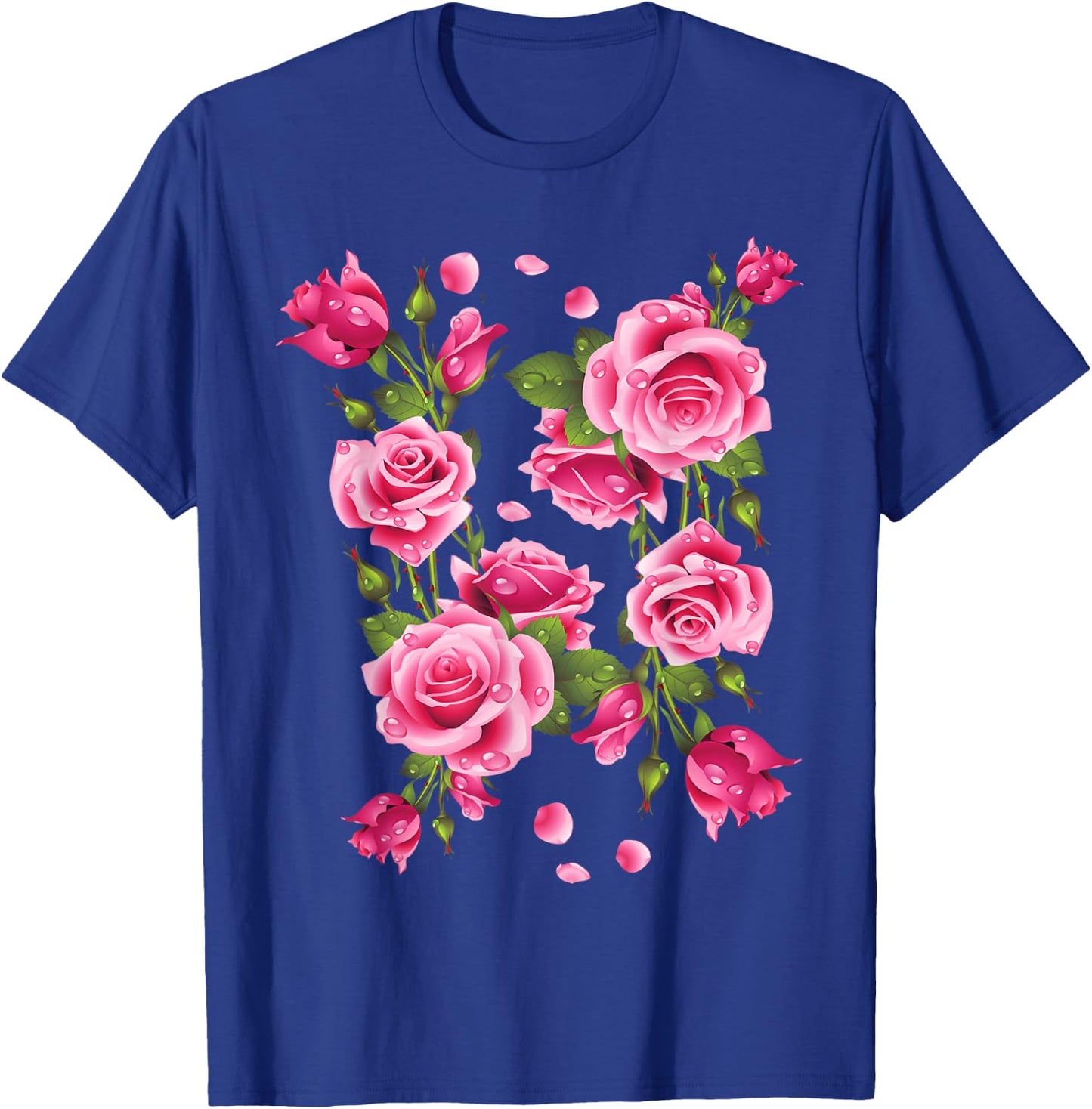 Beautiful Pink Roses Bouquet Graphic & Cool Designs T-Shirt - T-Shirt | Royal