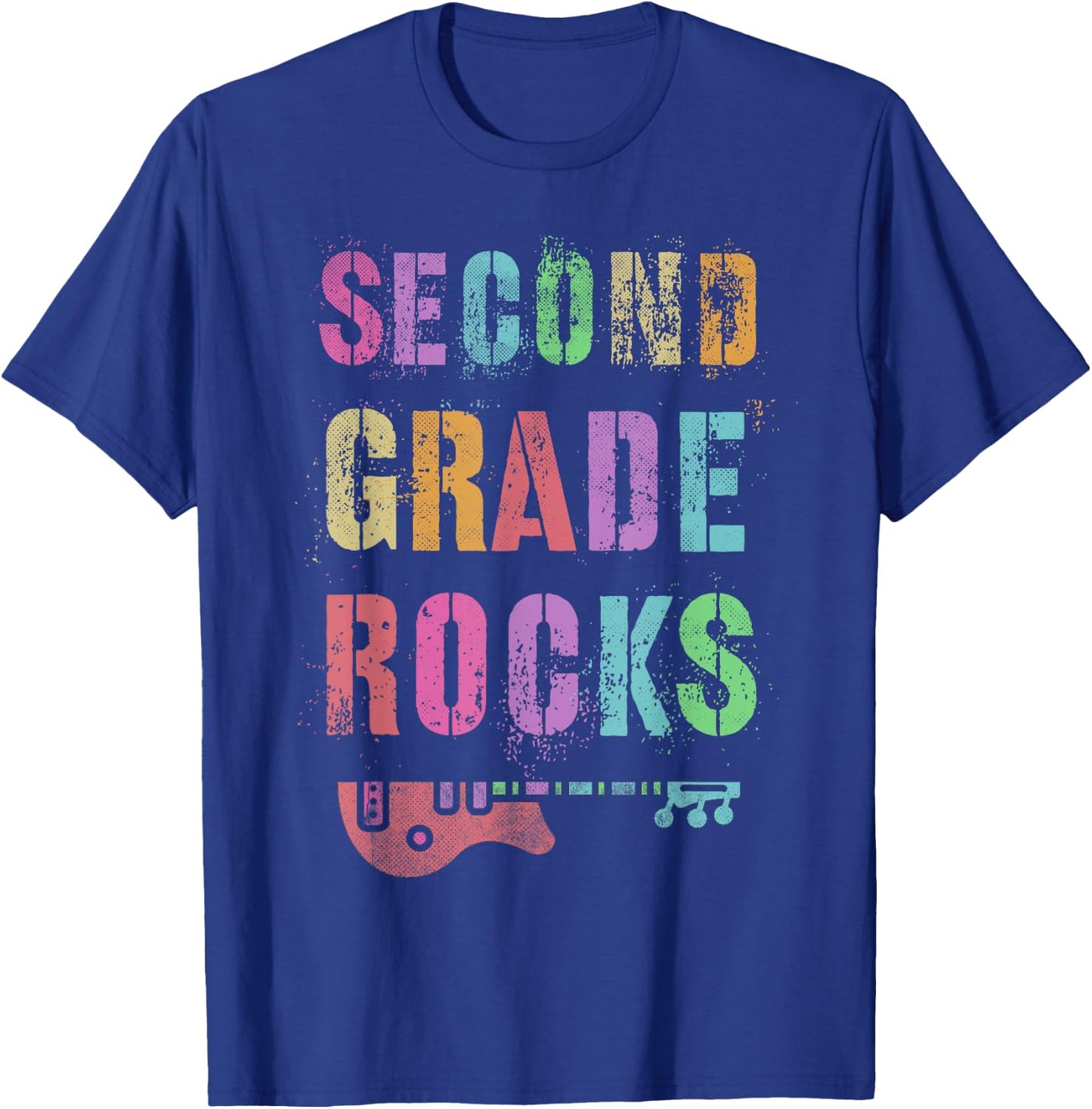 2nd GRADE ROCKS Teacher I Teach Second Gr Rockstar Teaching Women Girls Kids T-Shirt - T-Shirt | Royal