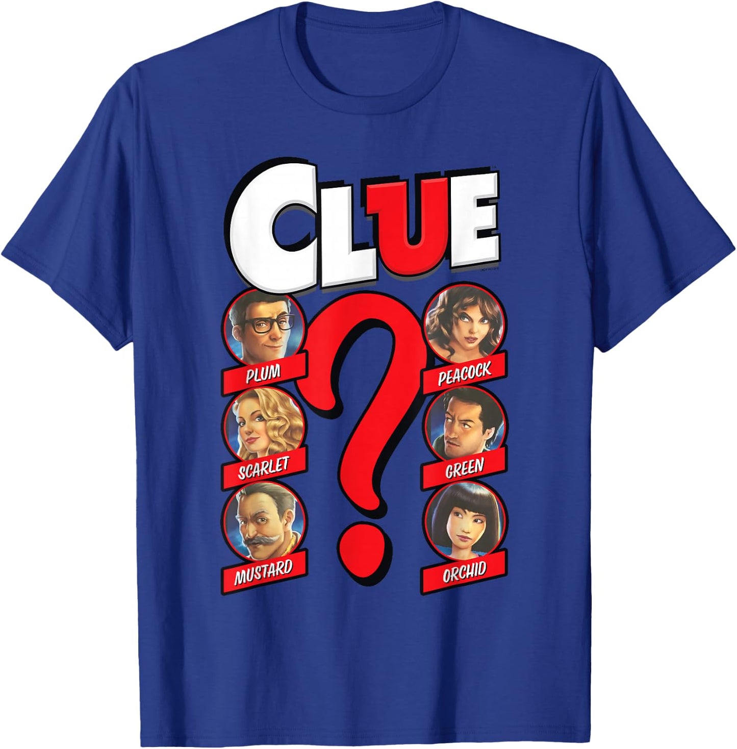 Clue Modern Logo and Characters T-Shirt - T-Shirt | Royal
