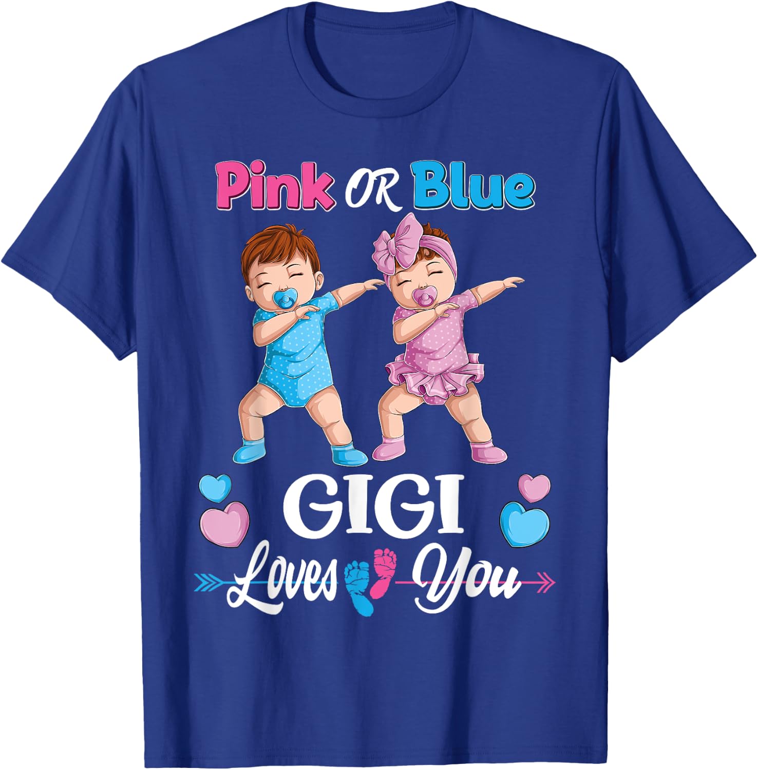 Pink Or Blue Gigi Loves You Baby Gender Reveal Party Women T-Shirt - T-Shirt | Royal