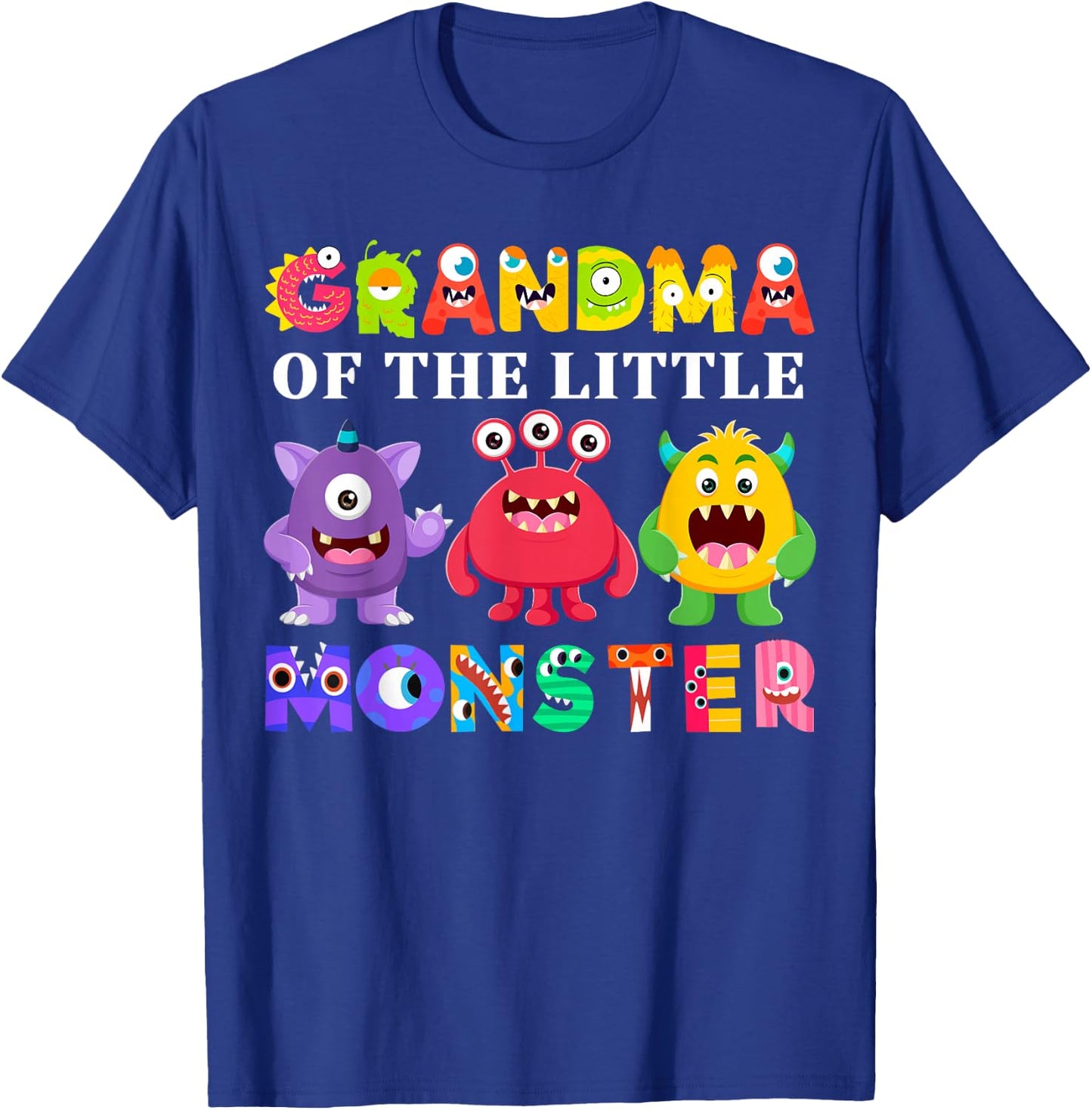 Grandma Of The Little Monster Birthday Party Family Monster T-Shirt - T-Shirt | Royal