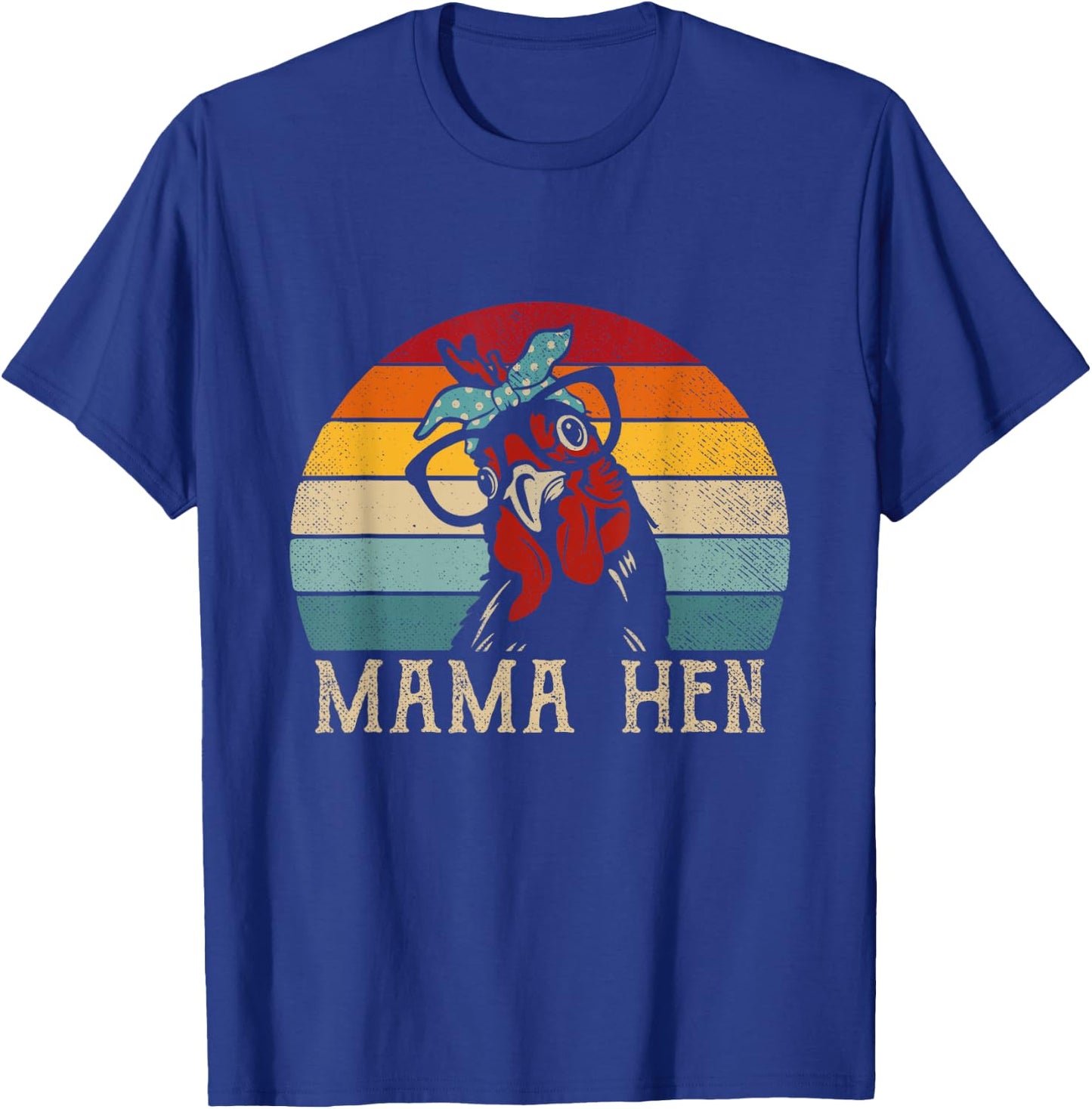 Funny Mama Hen Apparel 80s Vintage Retro Chicken Mom Mother T-Shirt - T-Shirt | Royal