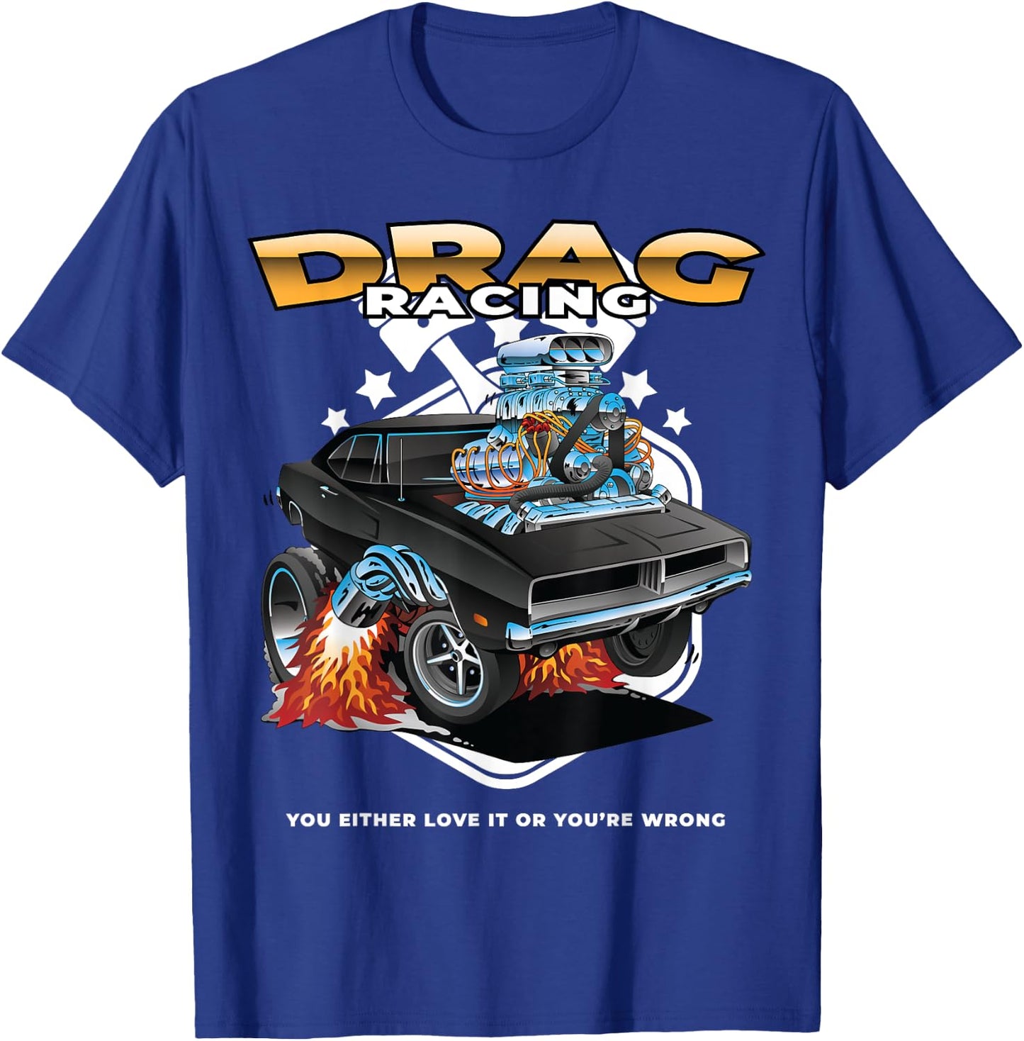 Funny Drag Racing Shirt | Motor Racing Mechanics Dragster T-Shirt - T-Shirt | Royal