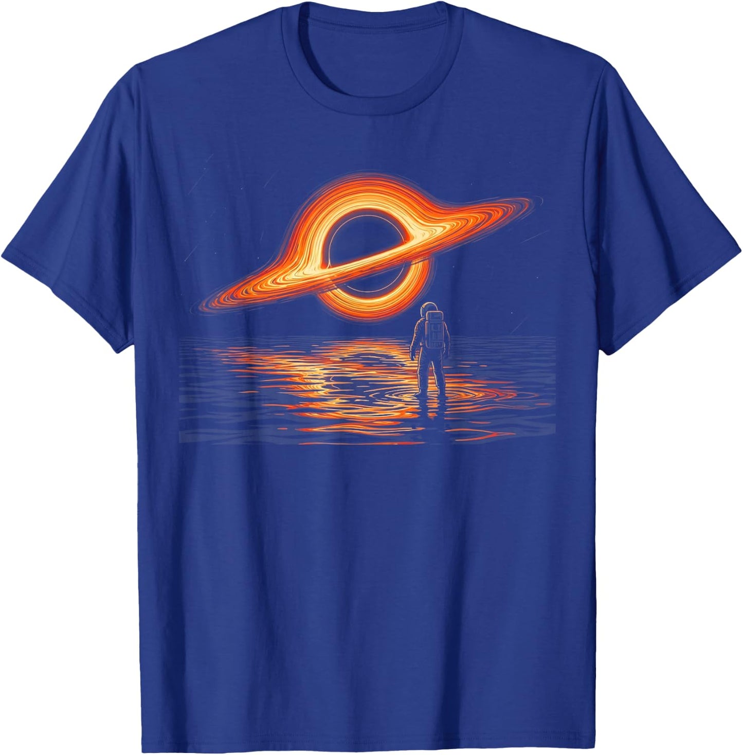 Black Hole Event Horizon Astronaut Sci-Fi Space Exploration T-Shirt - T-Shirt | Royal