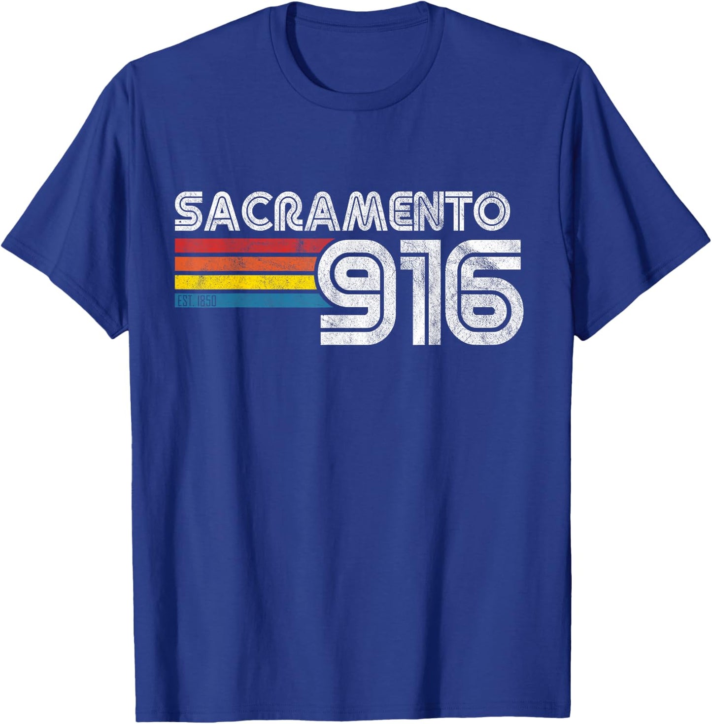 Vintage Sacramento | Proud 916 California State Gift T-Shirt - T-Shirt | Royal