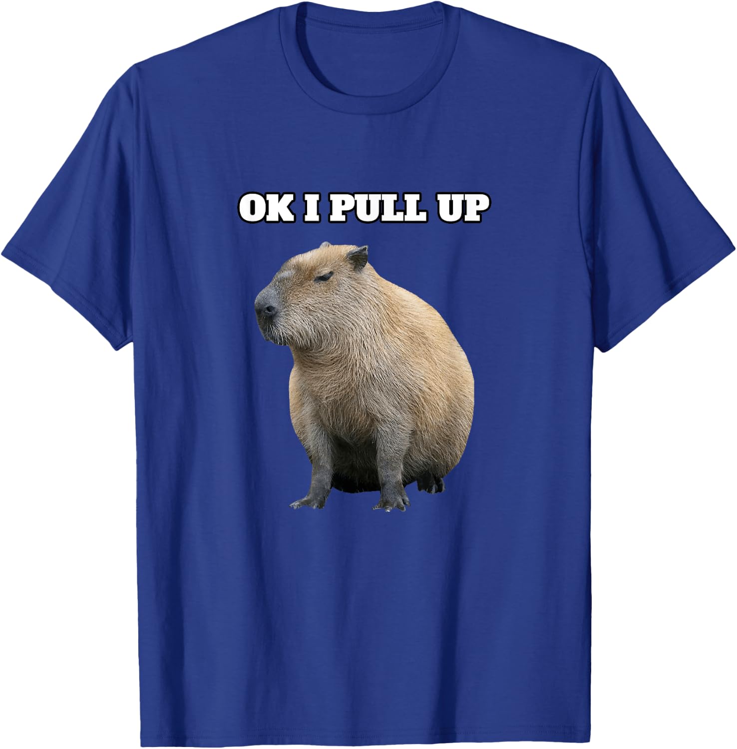 Ok I Pull Up" Capybara Black - Classic Fit, , Cap Sleeve T-Shirt - T-Shirt | Royal