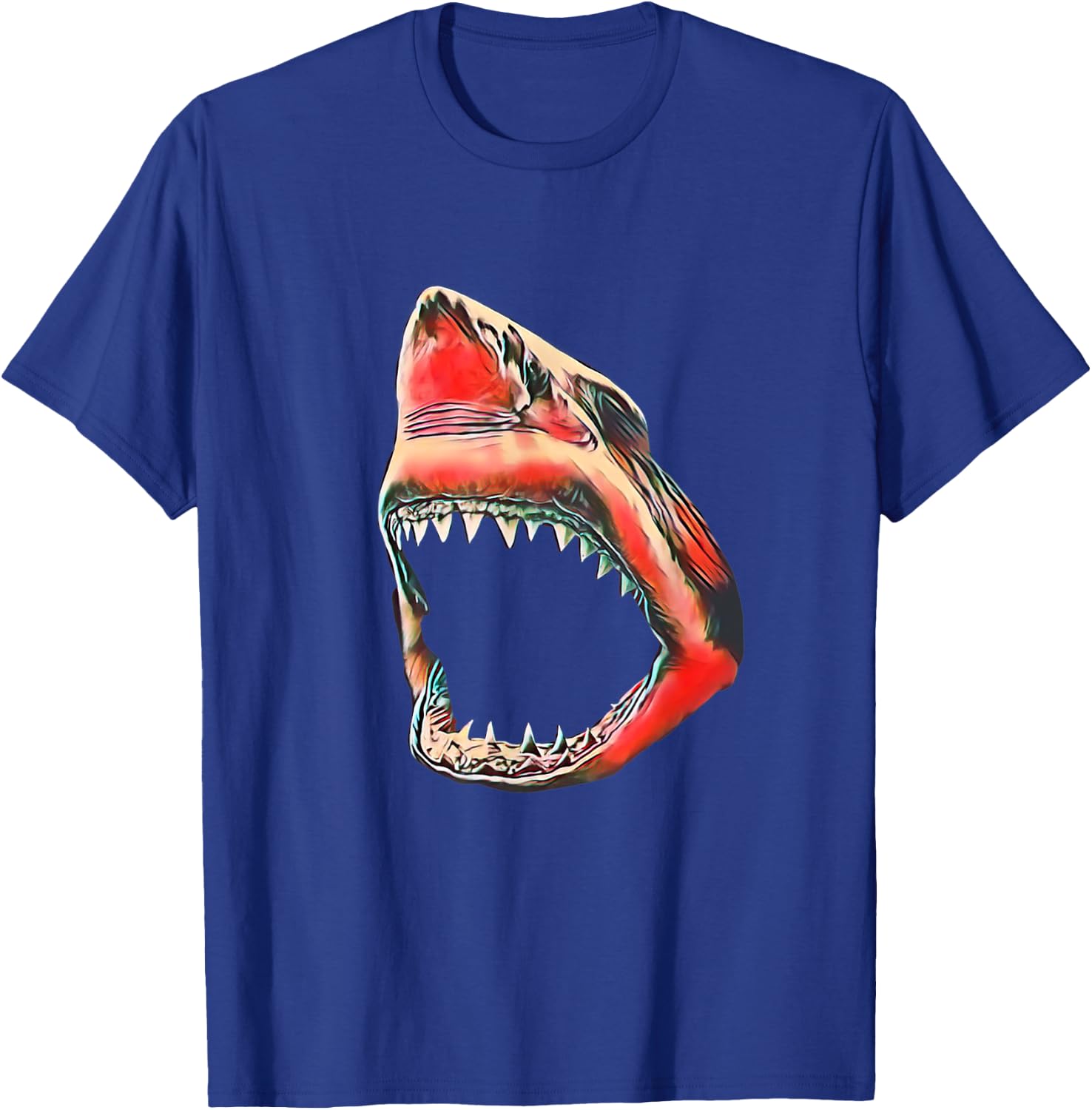 Great White Shark colorful Sharks Predator Shark T-Shirt - T-Shirt | Royal