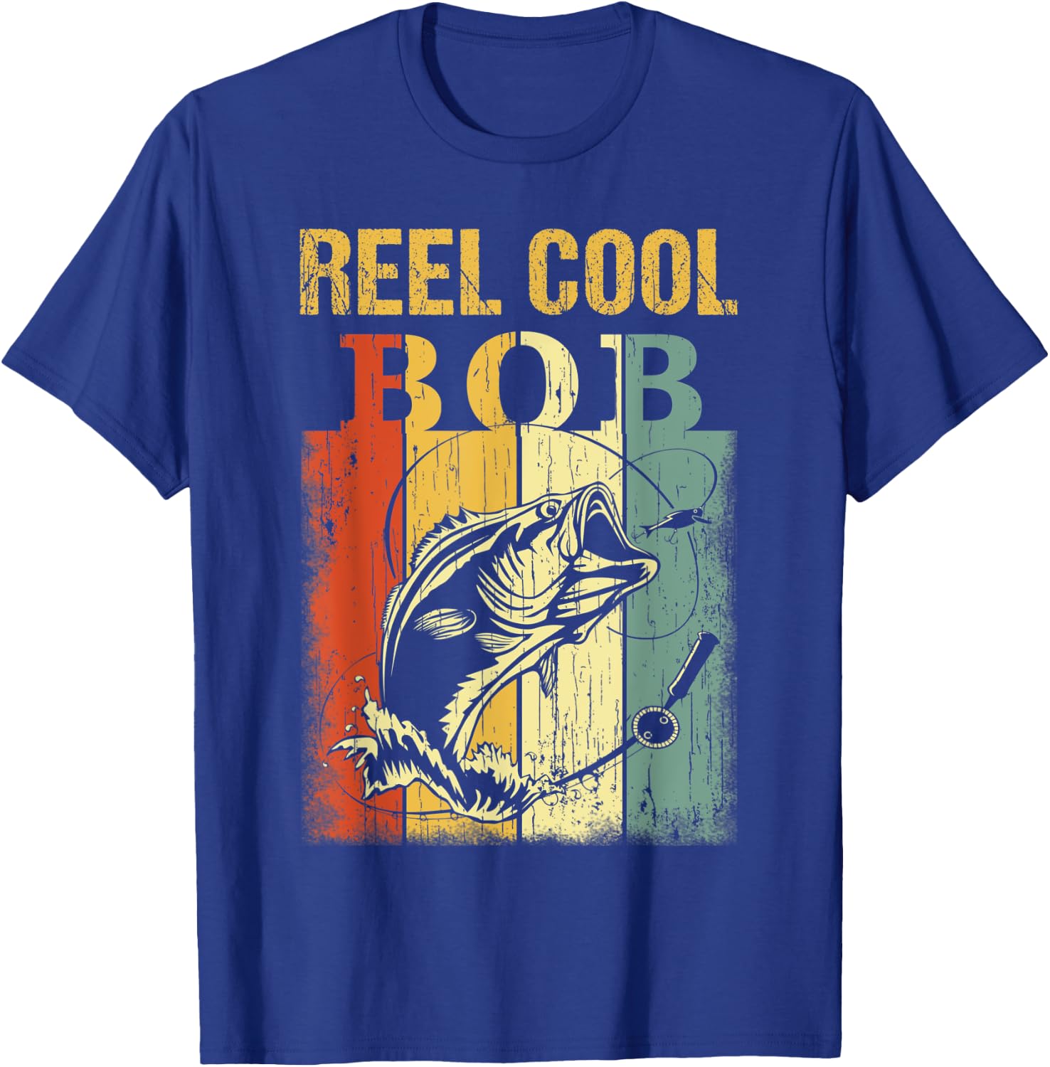 Reel Cool BOB Vintage Fishing Fathers Day T-Shirt - T-Shirt | Royal