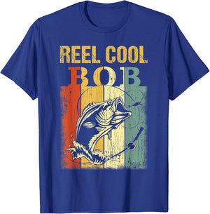 Reel Cool BOB Vintage Fishing Fathers Day T-Shirt - T-Shirt | Royal