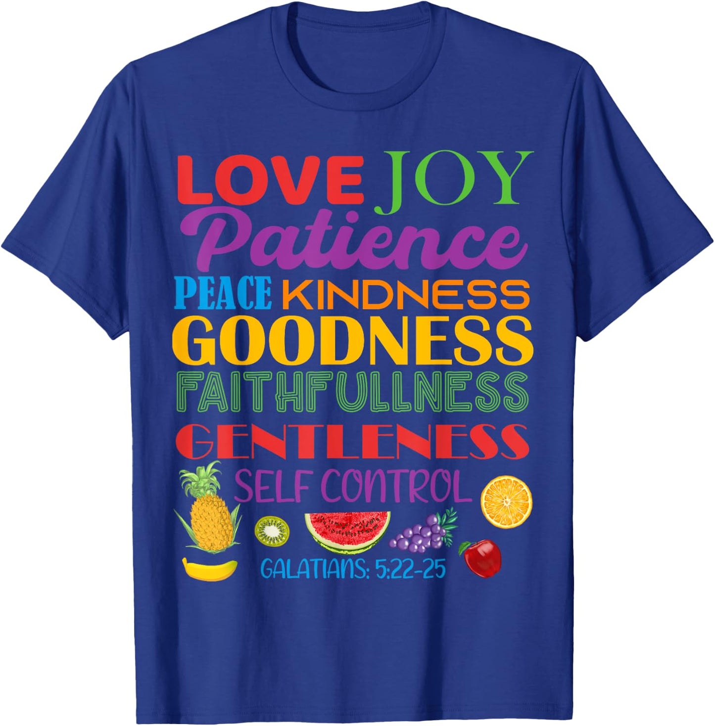 Awesome Galatians Fruit Of The Spirit Religious Verses T-Shirt - T-Shirt | Royal