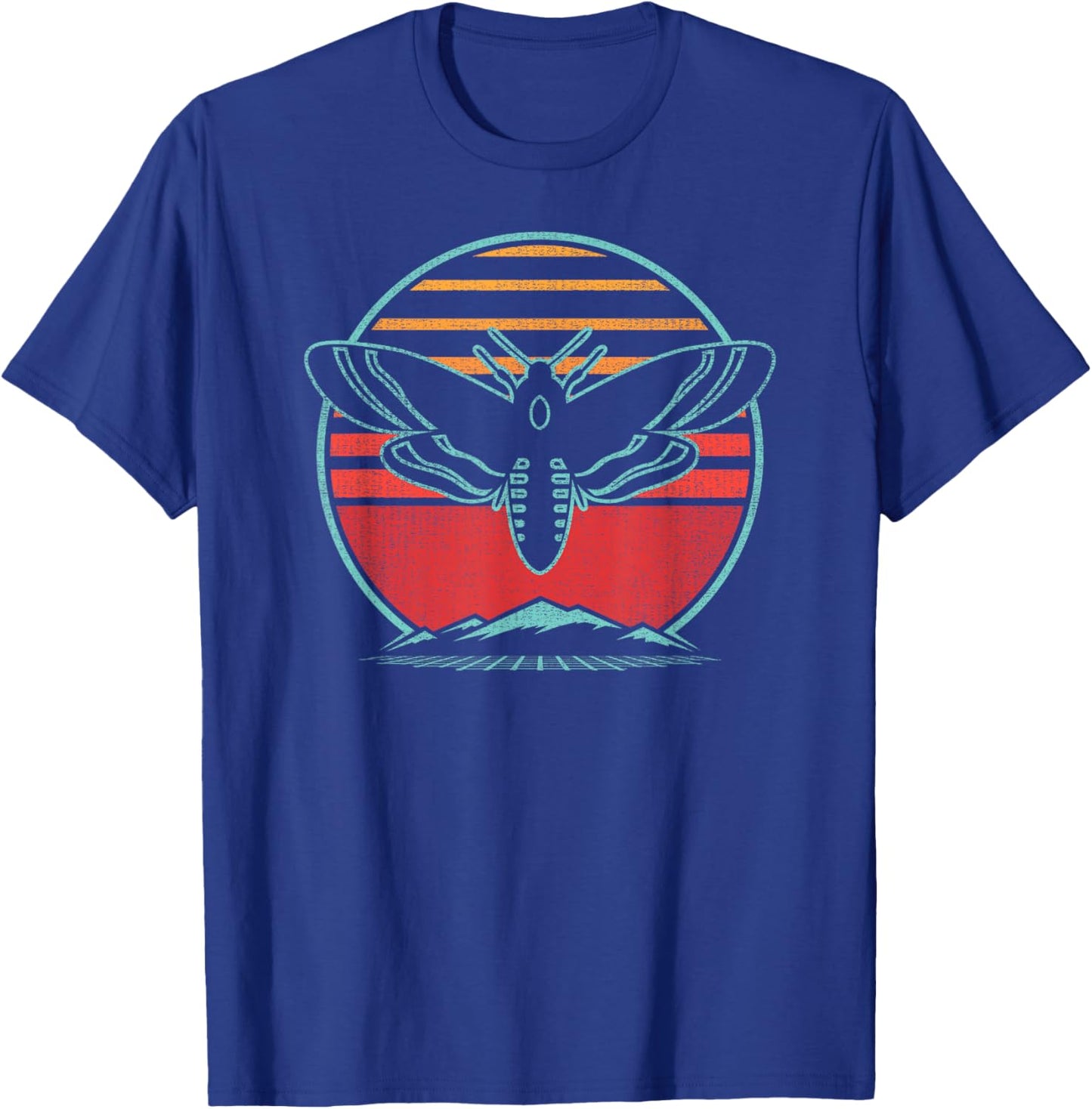 Moth Retro Vintage 80s Style Gift T-Shirt - T-Shirt | Royal