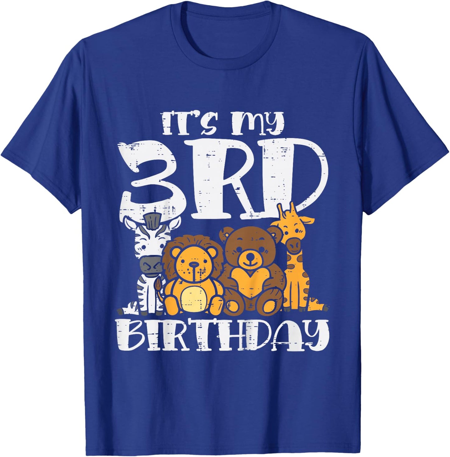 Its My 3rd Birthday Zoo Animals Safari Bday Party Boys Girls T-Shirt - T-Shirt | Royal