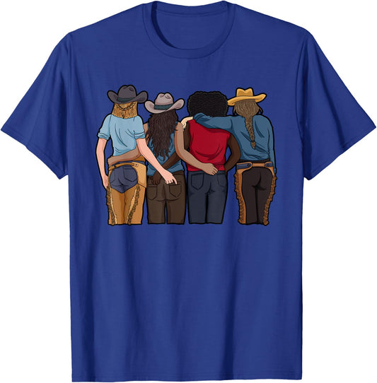 Cowgirl Bestfriends Barrel Racing Horseback Riding Rodeo T-Shirt - T-Shirt | Royal
