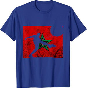 Morocco Moroccan Pride Player Moroccan Soccer Morocco Flag T-Shirt - T-Shirt | Royal