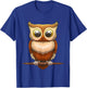 Cute Owl Art Women Kids Boys Girls Owl Lovers Small T-Shirt - T-Shirt | Royal