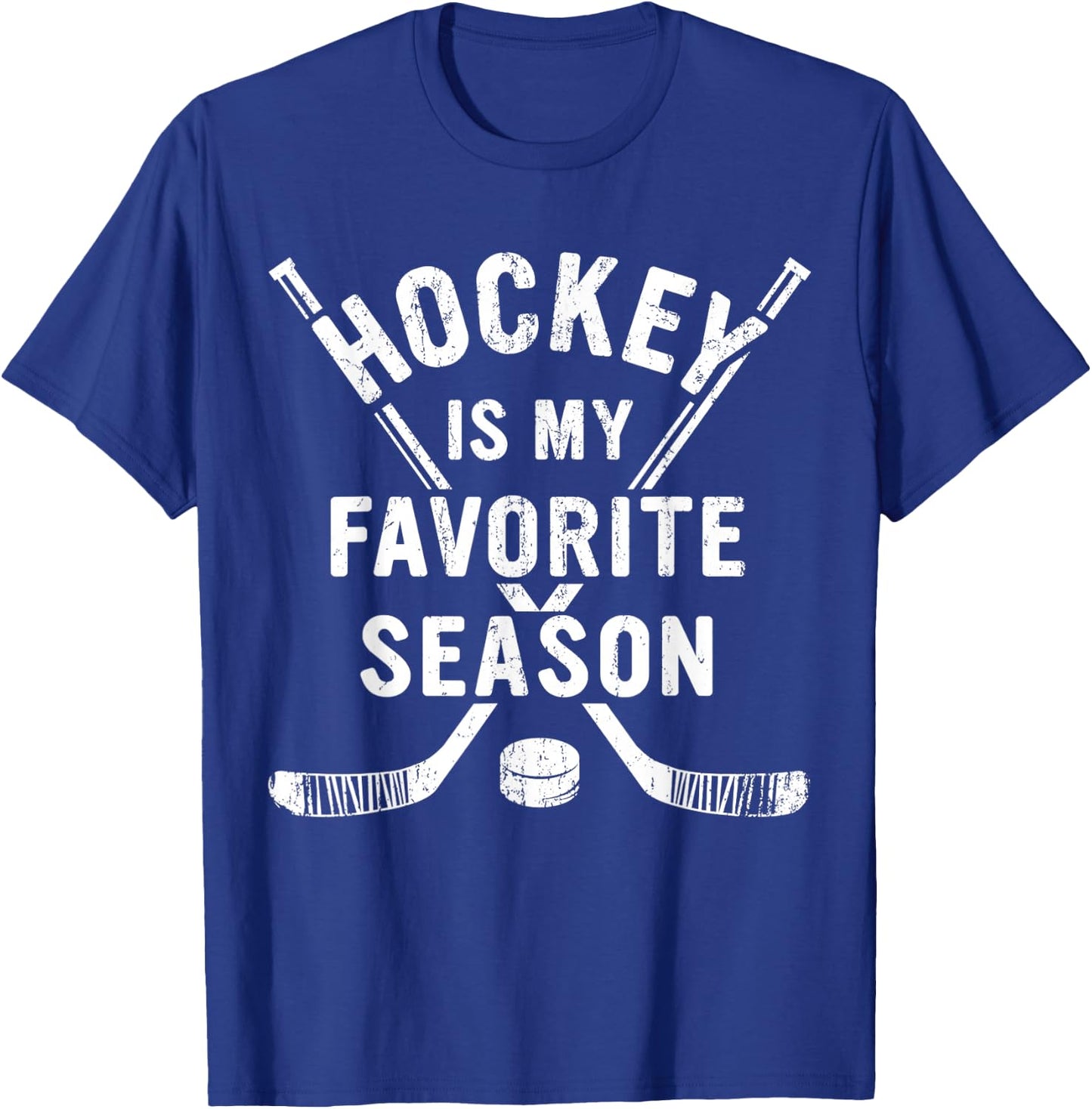 Vintage Hockey is My Favorite Season T-Shirt - T-Shirt | Royal