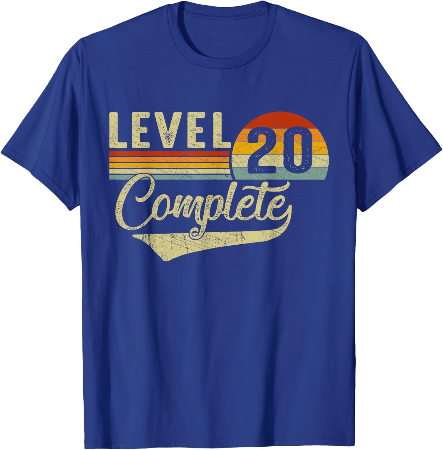 Level 20 Complete Retro Video Gamers Couple 20th Anniversary T-Shirt - T-Shirt | Royal