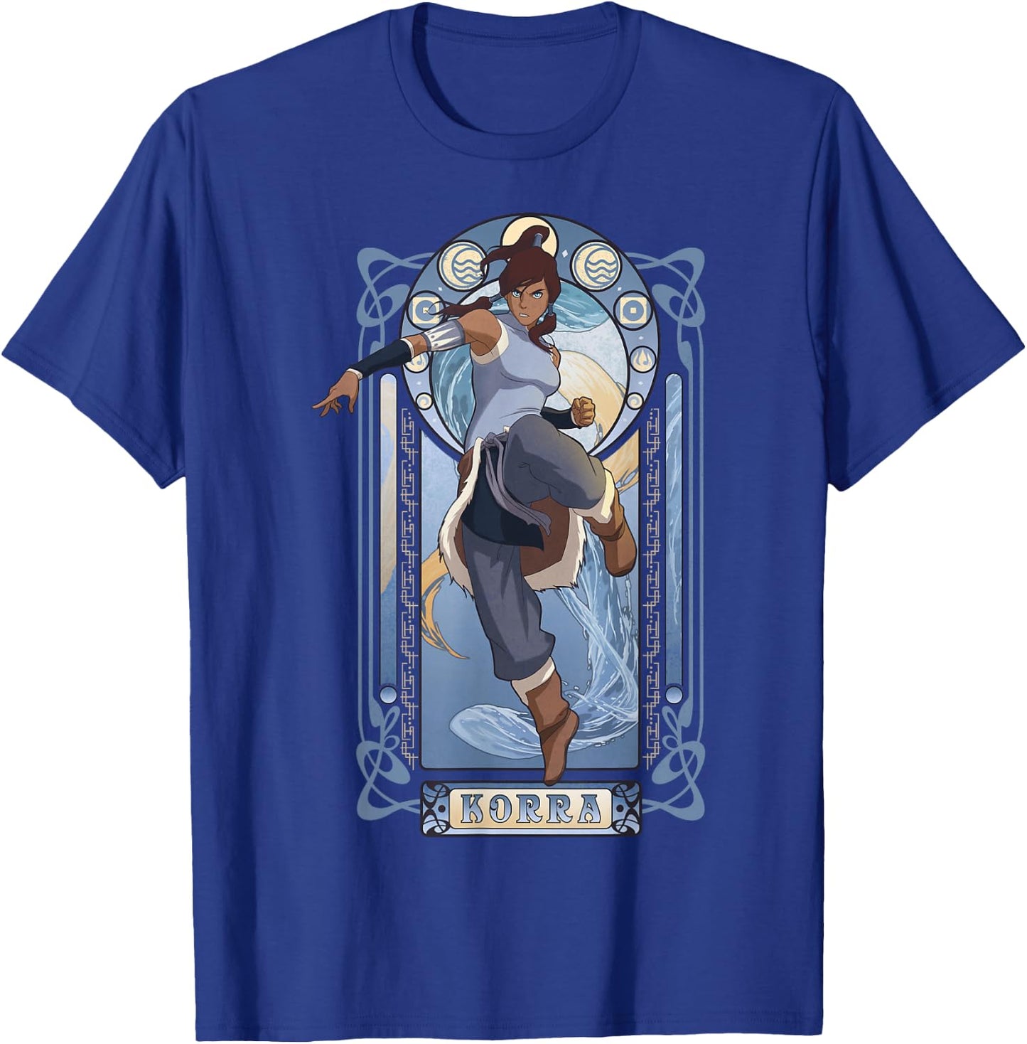 The Legend of Korra Elements Korra Art Nouveau Poster T-Shirt - T-Shirt | Royal