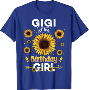 Gigi Of The Birthday Girl Sunflower Party Family Matching T-Shirt - T-Shirt | Royal
