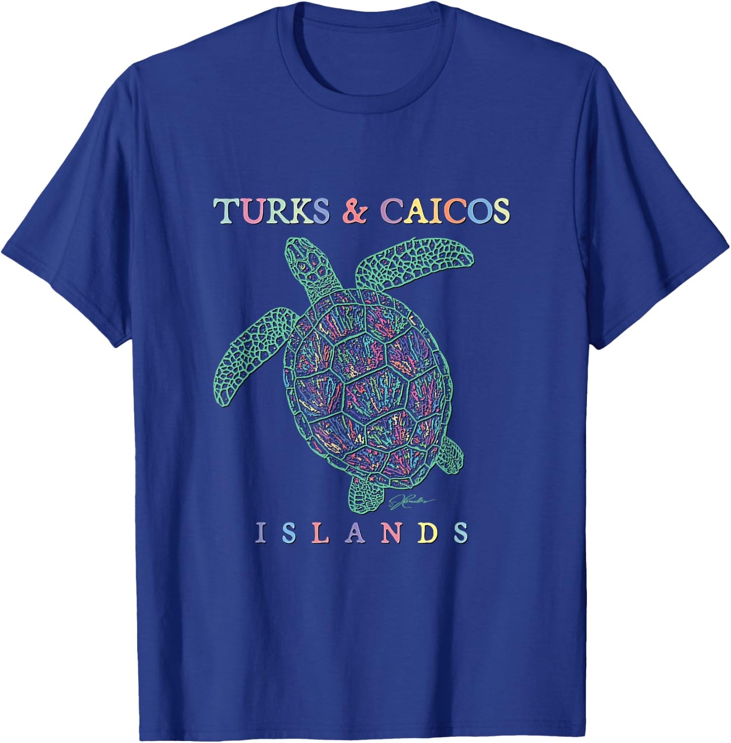 JCombs: Turks & Caicos Islands Sea Turtle T-Shirt - T-Shirt | Royal