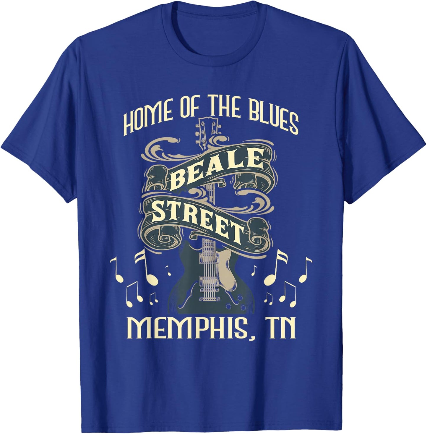 Home of The Blues Beale Street Memphis - Musician Guitarist T-Shirt - T-Shirt | Royal