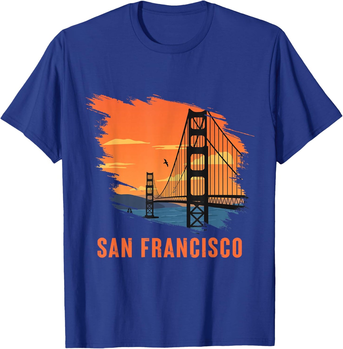 San Francisco Retro Golden Gate Bridge from California T-Shirt - T-Shirt | Royal