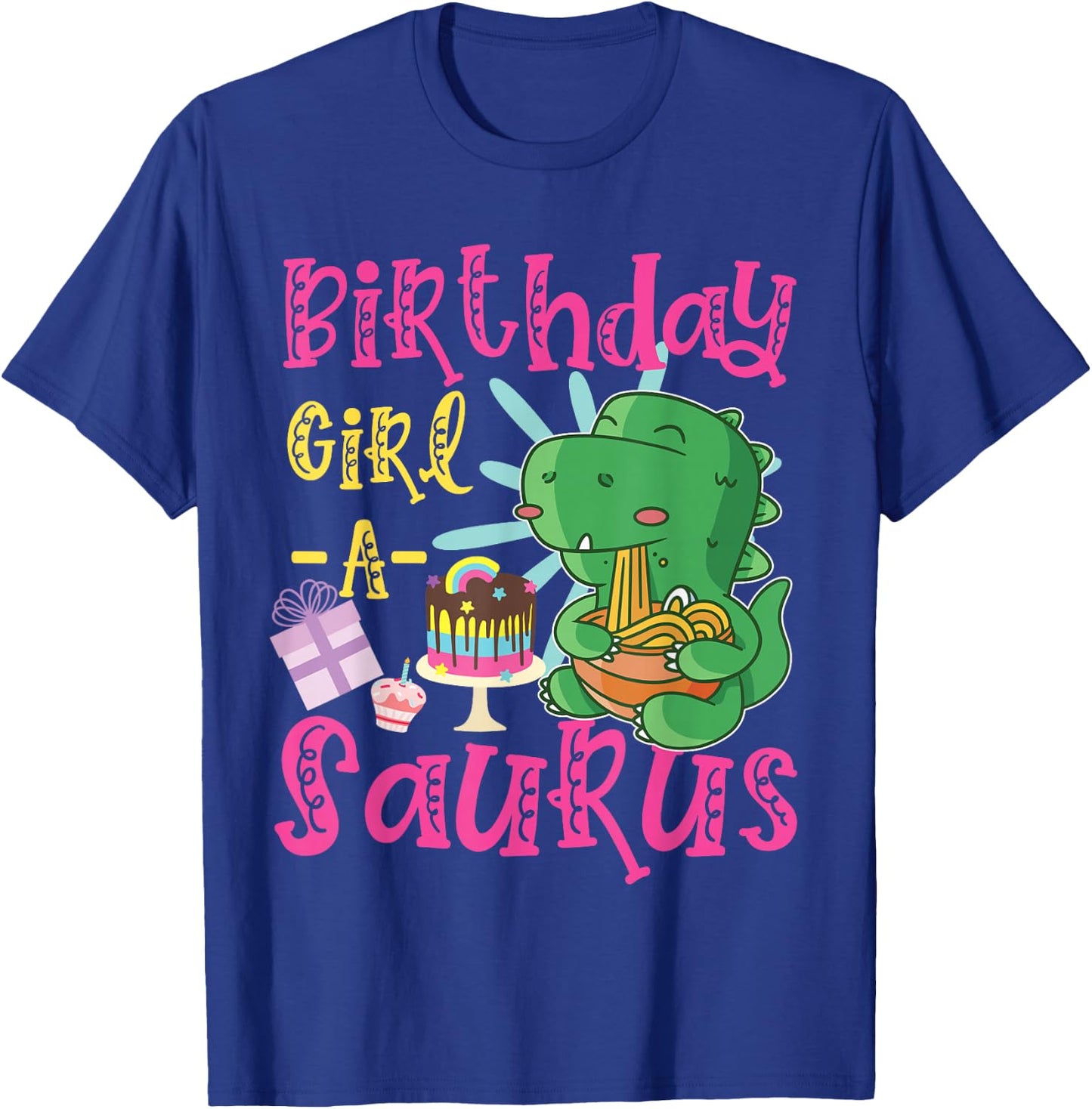 Birthday Girl-A-Saurus Cute Dinosaur T-Shirt - T-Shirt | Royal