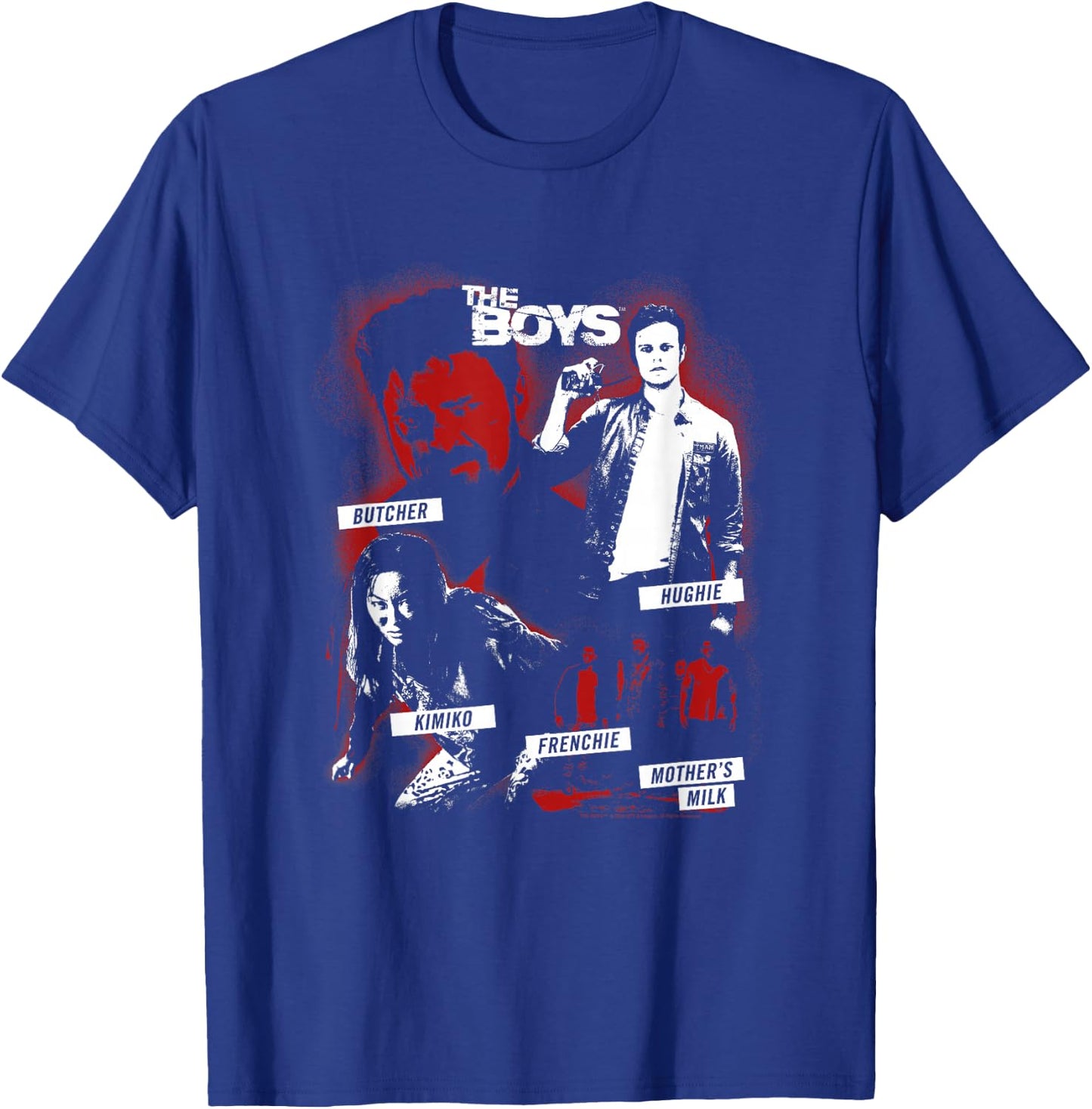 The Boys Contrast Group Collage Superhero TV Show T-Shirt - T-Shirt | Royal