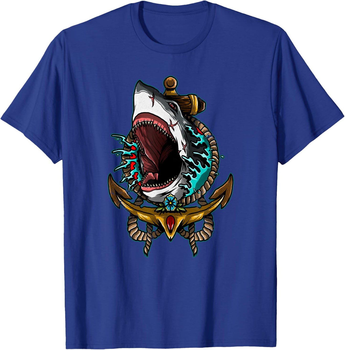 Shark Attack Heavy Death Metal Shark Gothic Occult Lover T-Shirt - T-Shirt | Royal