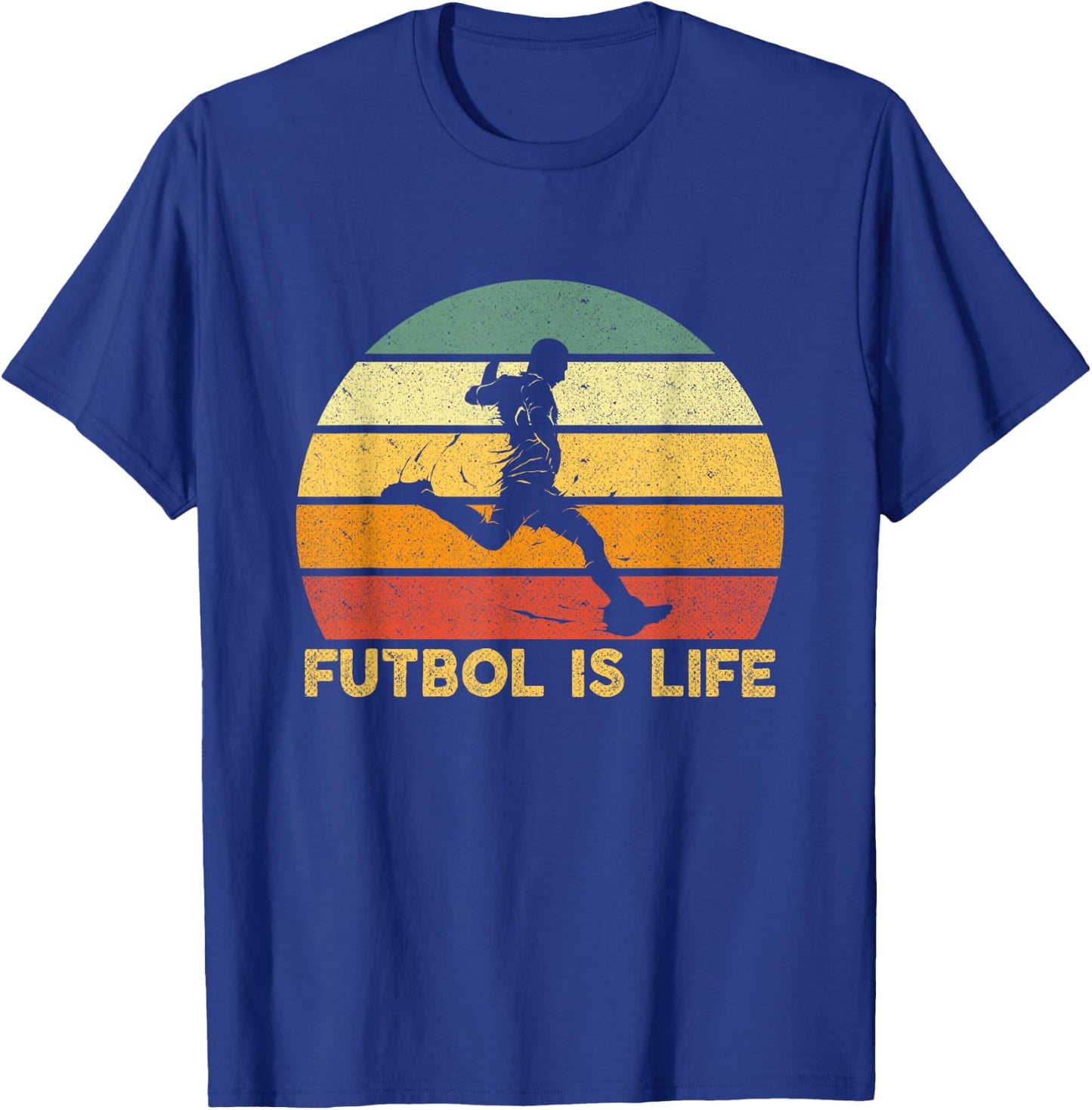 Futbol is Life Retro Vintage Soccer Player Costume T-Shirt - T-Shirt | Royal