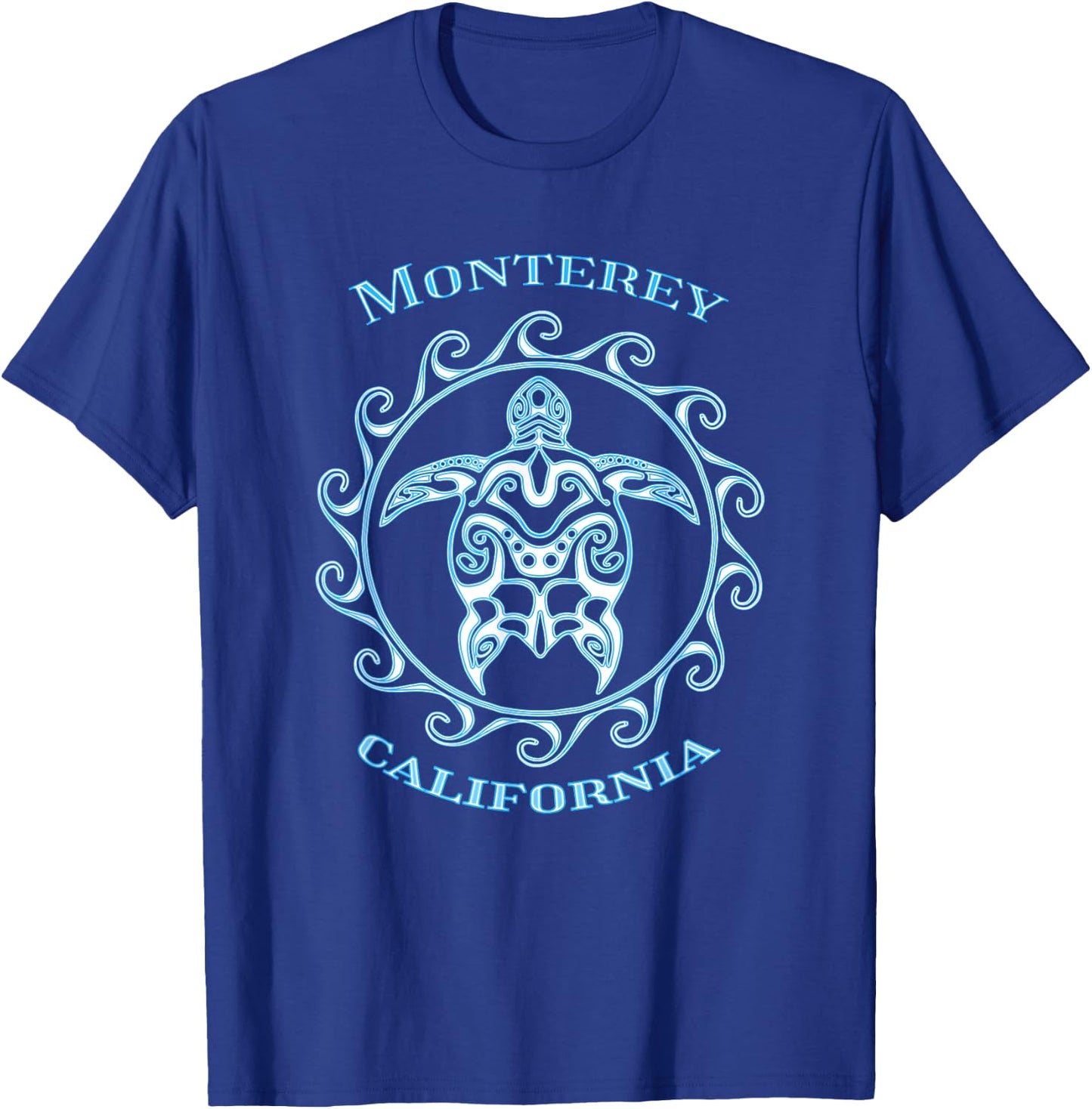 Monterey California Tribal Sea Turtle Summer T-Shirt - T-Shirt | Royal