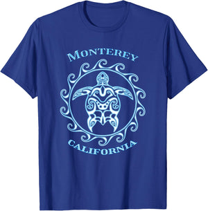 Monterey California Tribal Sea Turtle Summer T-Shirt - T-Shirt | Royal