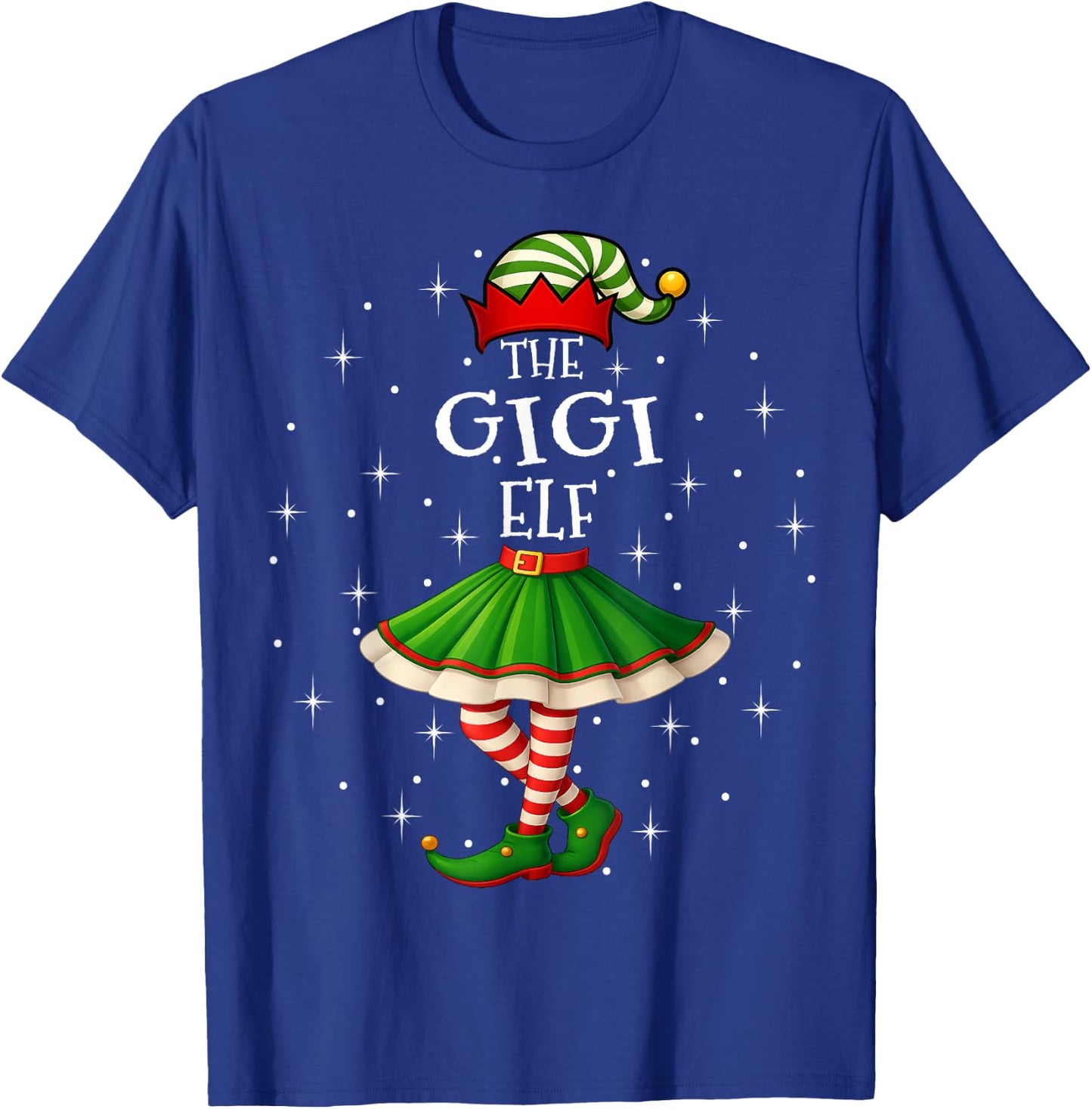 Gigi Elf Christmas Family Matching Women Girls Xmas Party T-Shirt - T-Shirt | Royal