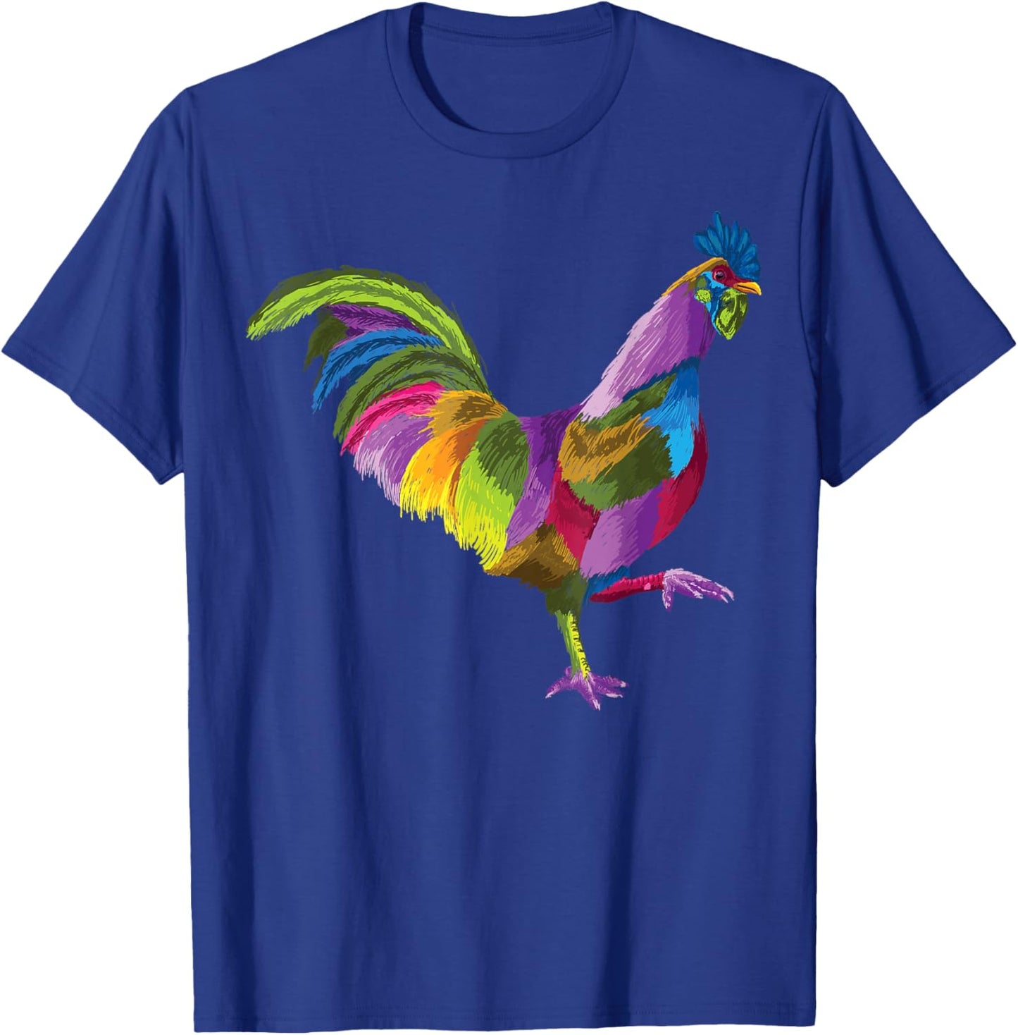 colorful rooster art gifts for lover Roosters Farm or Bird T-Shirt - T-Shirt | Royal