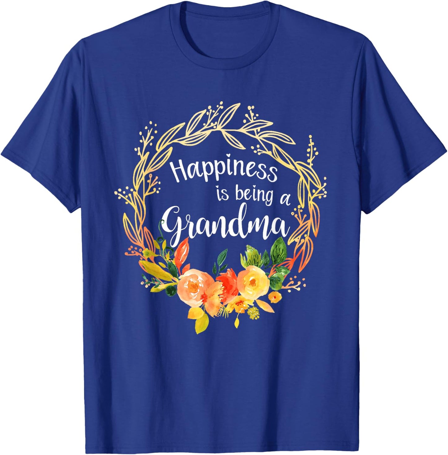 Happiness is being a Grandma Announcement Mothers Day T-Shirt - T-Shirt | Royal