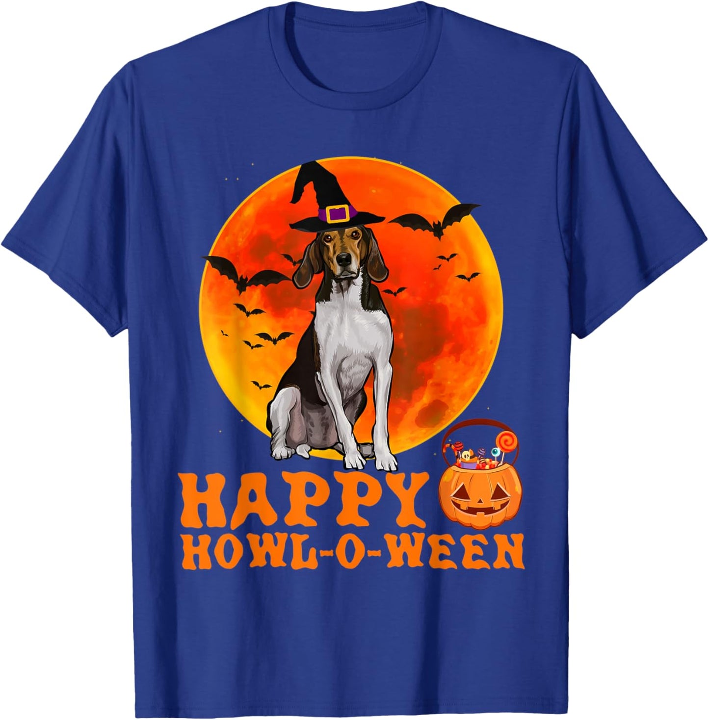 Treeing Walker Coonhound Dog Halloween Happy Howl-o-ween Men Women T-Shirt - T-Shirt | Royal
