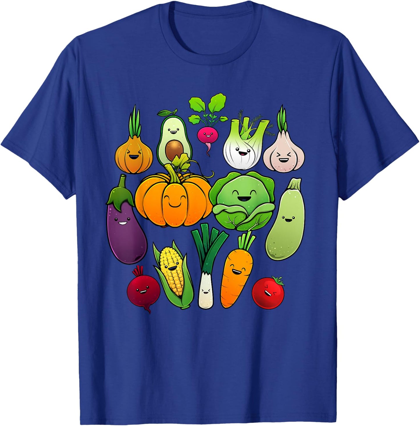 Cute Vegetable Art Men Women Healthy Veggie Vegan Gardening T-Shirt - T-Shirt | Royal