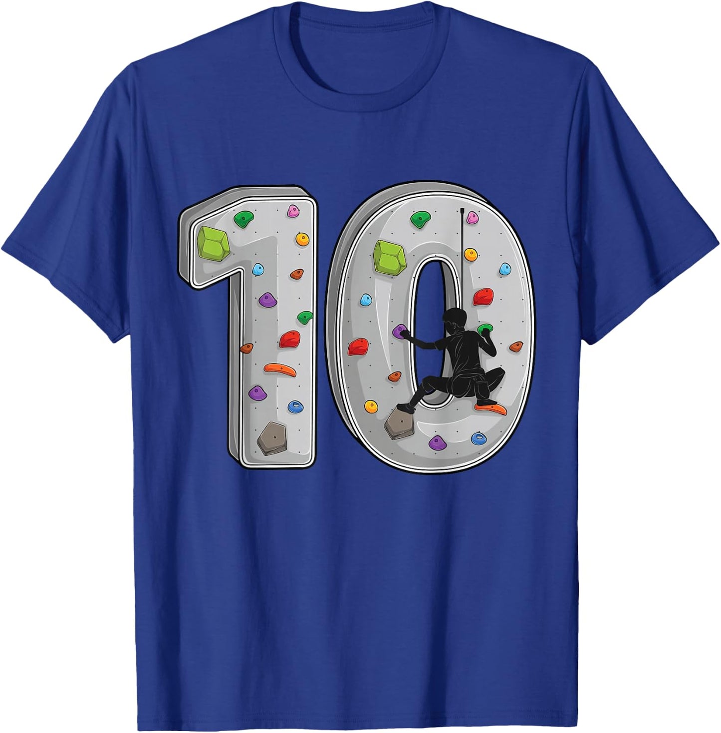 10 year old rock climbing 10th birthday Adventures Climber T-Shirt - T-Shirt | Royal
