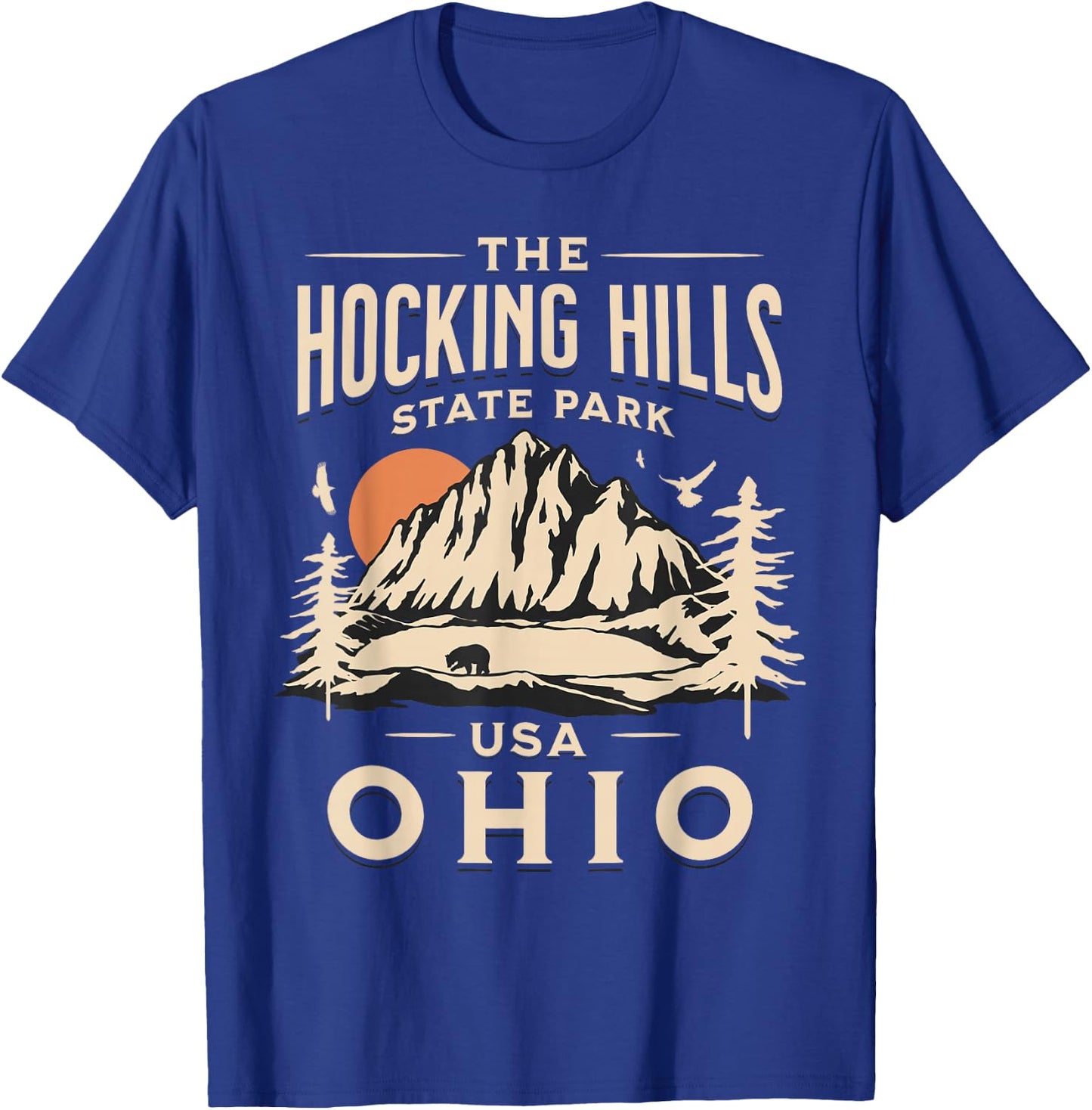 Hocking Hills Ohio Nature Hike Outdoors Vintage T-Shirt - T-Shirt | Royal