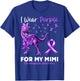 I Wear Purple For My Mimi Fibromyalgia Awareness Dinosaur T-Shirt - T-Shirt | Royal