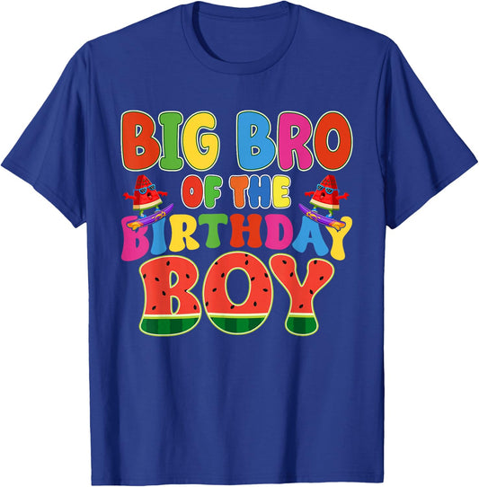 Big Bro of The Birthday Boy Melon Family Matching Funny T-Shirt - T-Shirt | Royal