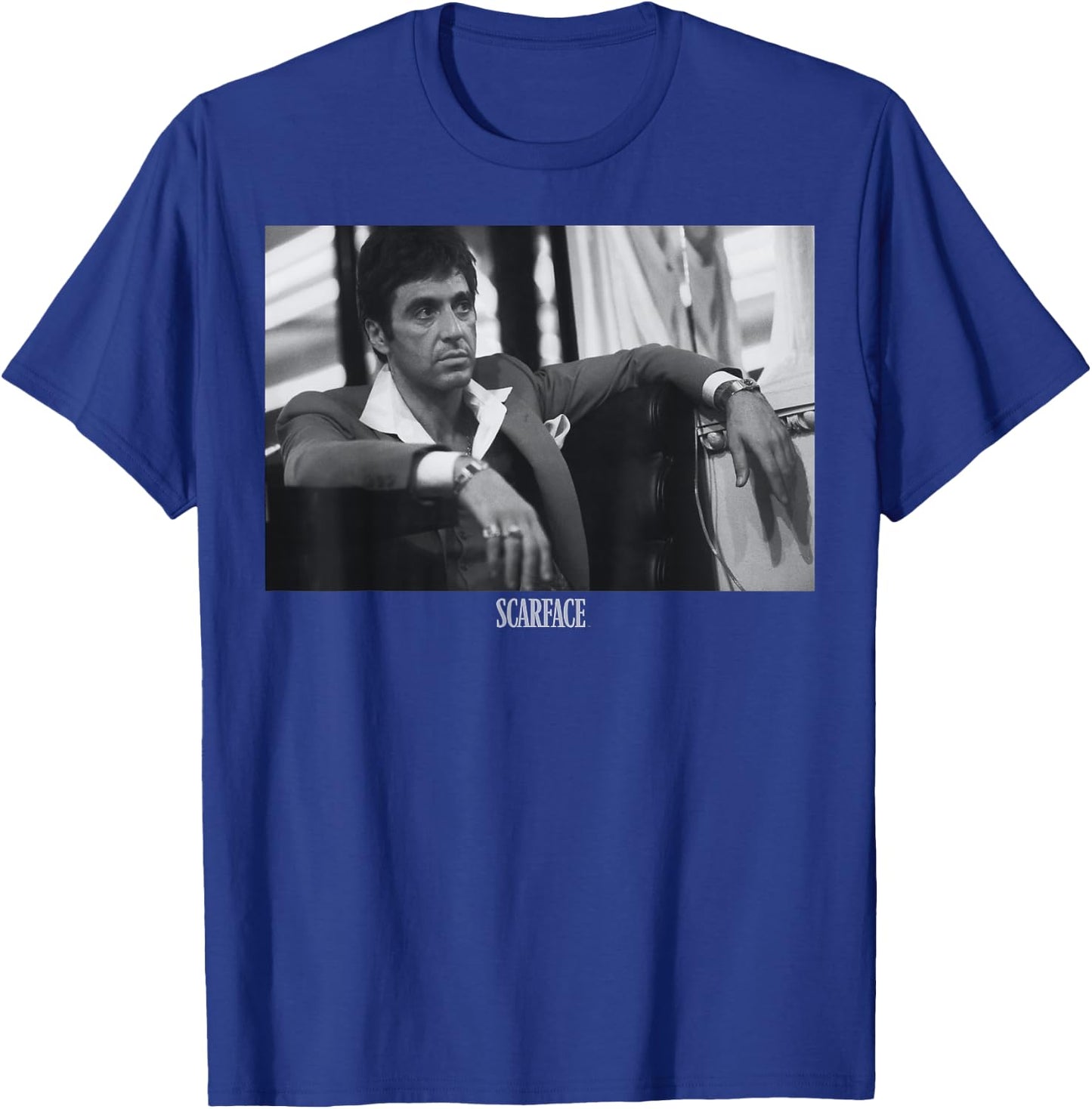 Scarface Tony Montana Sitting Portrait Logo T-Shirt - T-Shirt | Royal