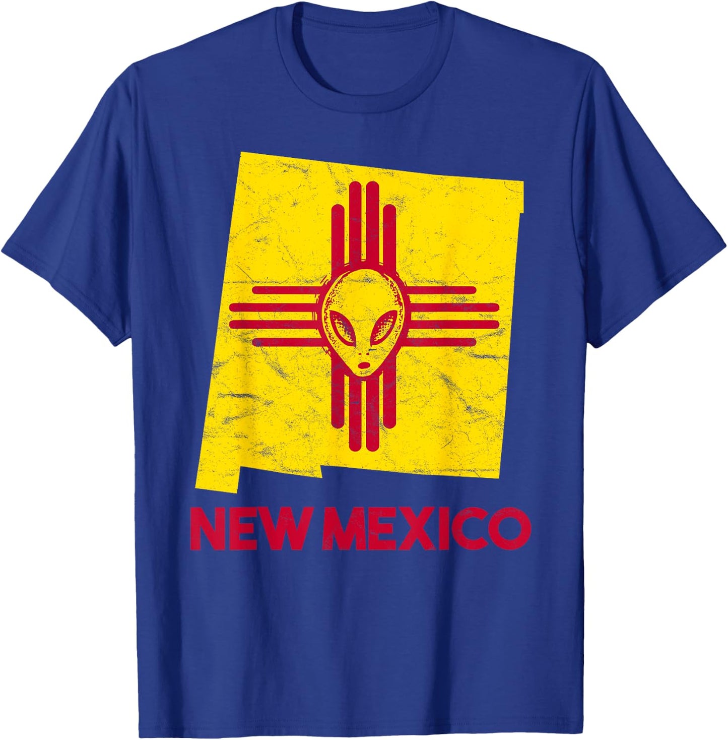 Roswell, New Mexico Flag Space Aliens Zia NM Souvenir T-Shirt - T-Shirt | Royal