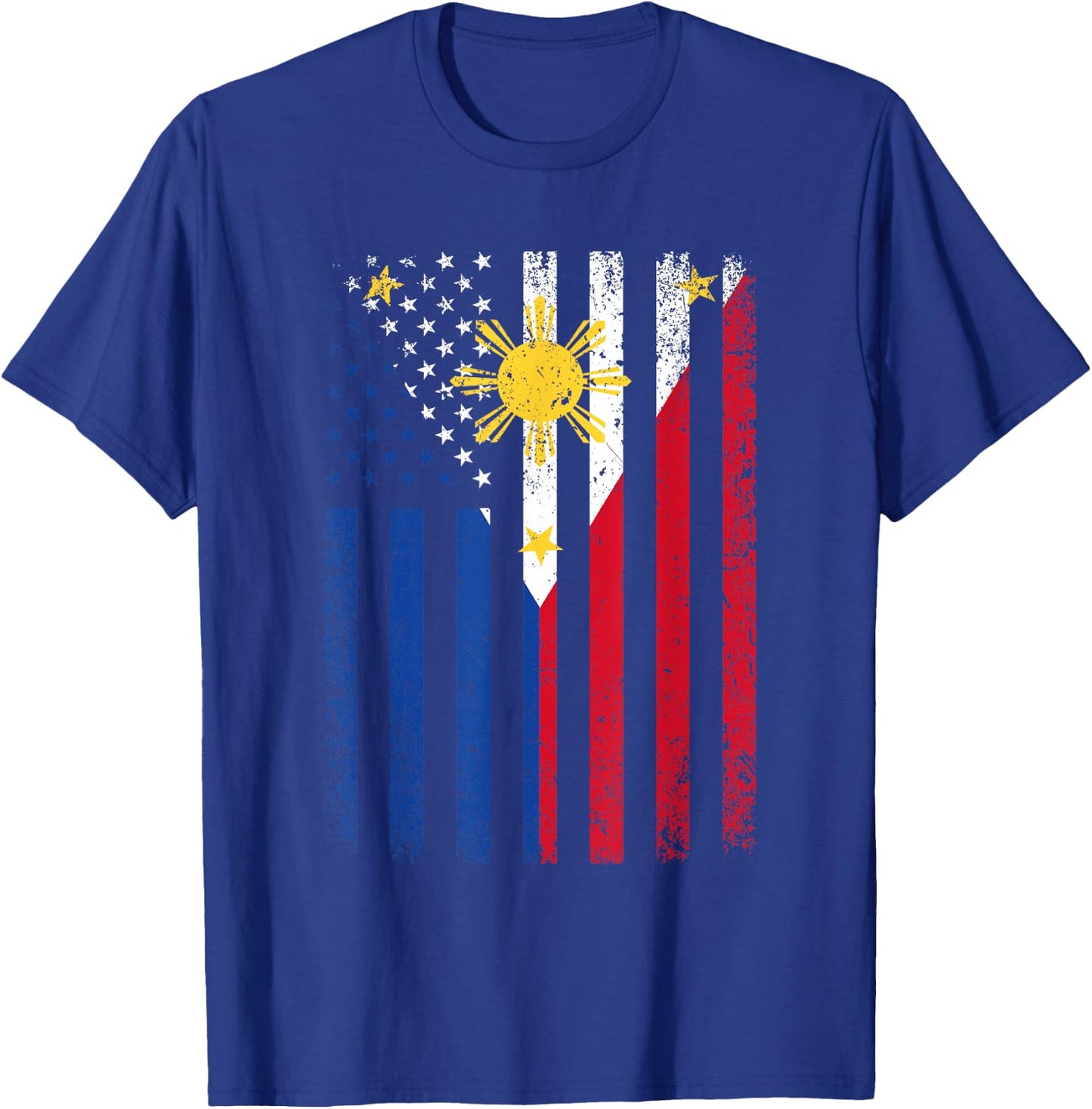Philippines USA Flag 4th of July American Philippine Flag T-Shirt - T-Shirt | Royal