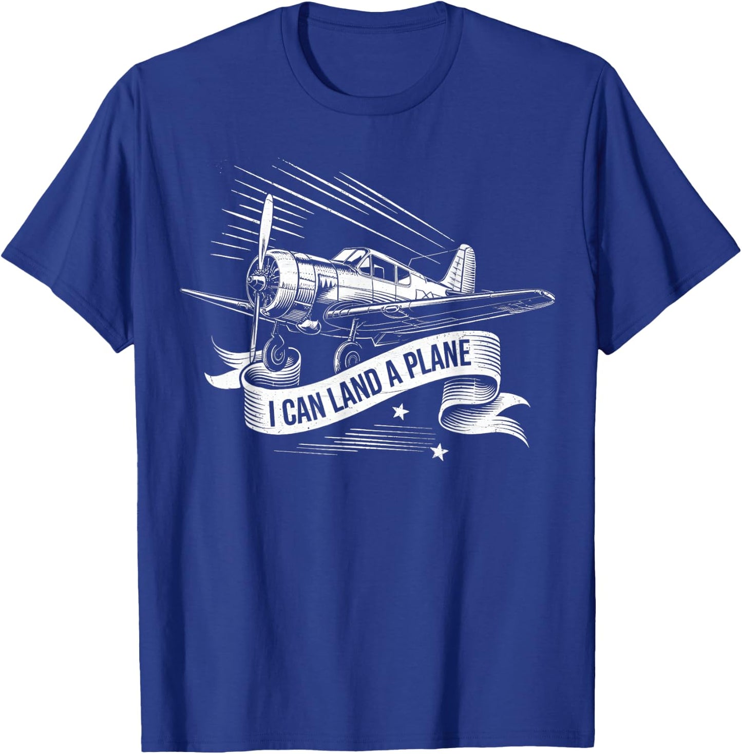 Retro I Can Land A Plane Vintage Aviation Funny Quote Pilot T-Shirt - T-Shirt | Royal