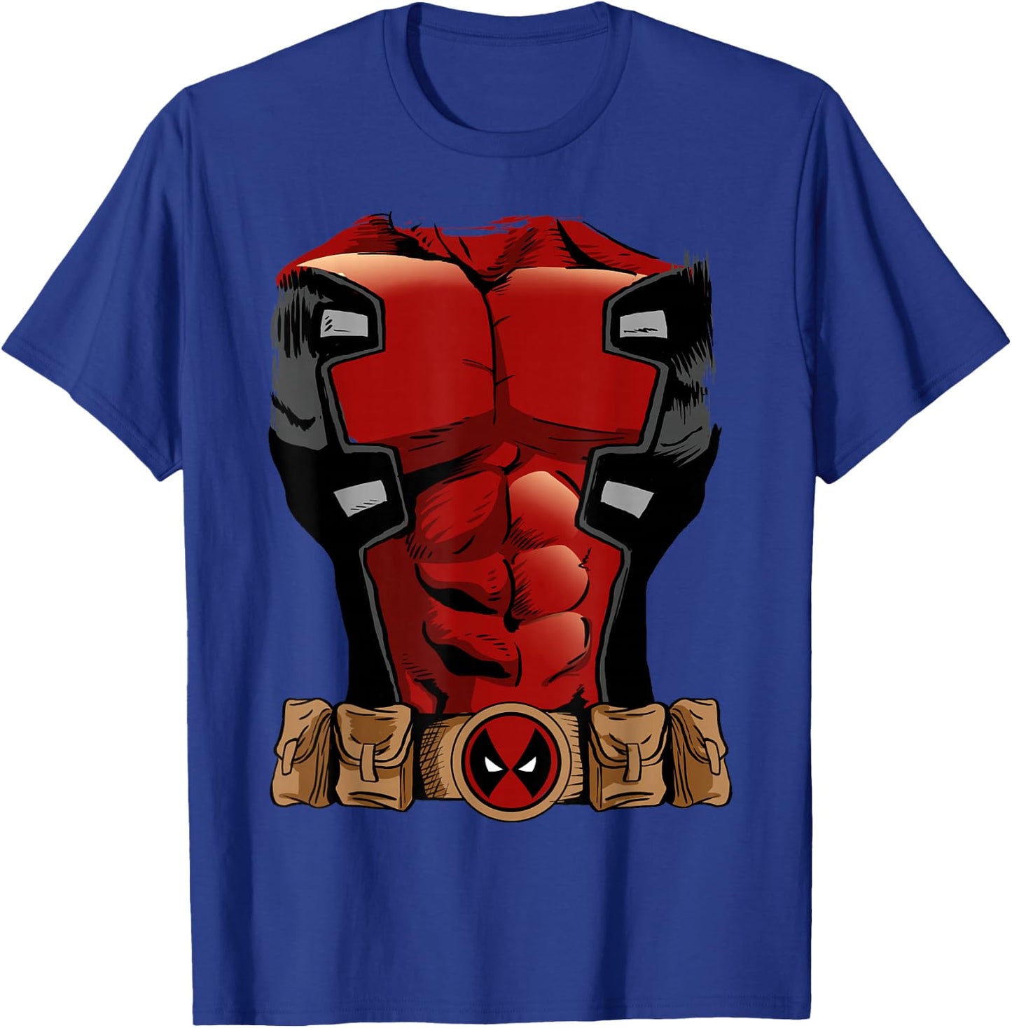 Marvel Deadpool Classic Comic Belt & Armor Costume Halloween T-Shirt - T-Shirt | Royal